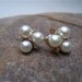 Vintage Pearl and gold diamond earrings, probably costume jewelry