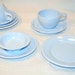 ARROWHEAD Melmac Dishes Tea Set for Two in Robin Egg Blue