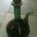 Now on sale Nana's Vintage Leather and Green Glass Wine Decanter with Ice Chamber