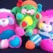 Vintage 1986 Mattel Popples Prize, Putter & Baby Cribsy, Collectible Plush, Toys, Stuffed Animals, GIFT