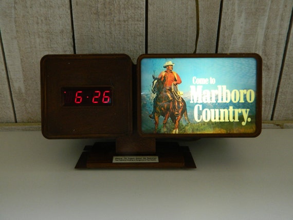 Vintage Marlboro Lighted Clock Sign by Rustage on Etsy