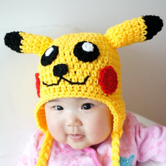 baby hat for pattern crochet Hat, Pokemon, Crochet Hat, Pikachu Hat, Animal Hat, Baby Baby Yellow