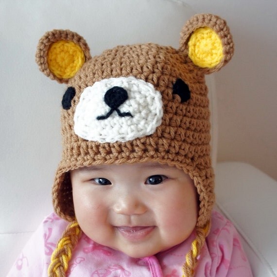 Relax Bear Hat Rilakkuma Crochet Baby Hat Animal Baby Hat