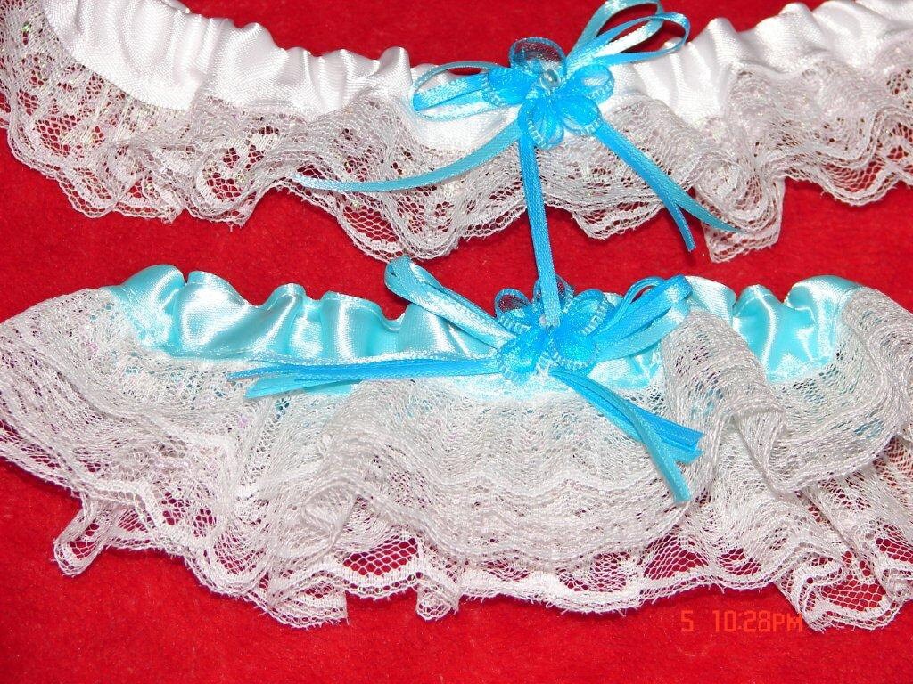 026Turquoise Garter Bridal Garter Set Lace by GracesGarters