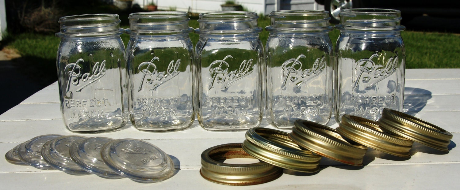 Ball Perfect Mason Canning Jars Square Clear Pint & Ribbed