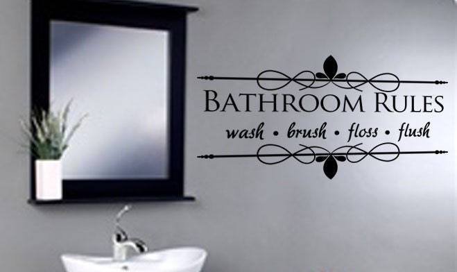 Bathroom Rules Vinyl Wall Art