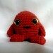 Crochet amigurugi red cute alien monster baby