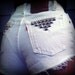 Vintage High Waisted White Studded Levis 501s Cut Offs 25-26" Waist