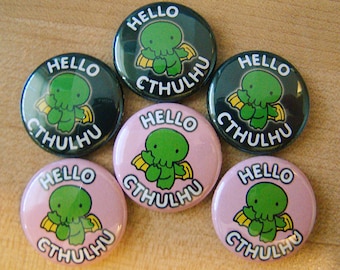 Hello Cthulhu pin - 666 Pack