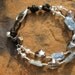 Boho Sparkle - Leather, Kyanite, Smoky Quartz, Pearl, and Silver Bracelet