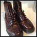 Dr. Martens Brown Patent Leather Moc Crocodile Boots - Made in England