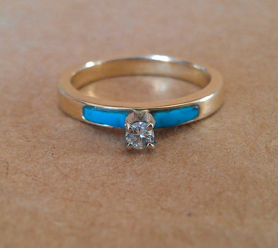 Turquoise Engagement Rings Turquoise diamond solitaire