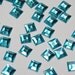 10mm Blue Square Acrylic Facetted Flat Back Studs - 43 Acrylic Flatback Rhinestones - Glue on Flatbacks