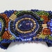 Bead Embroidered Bracelet, Seed Bead Embroidered Bracelet, Embroidered Cuff Bracelet, Lapis Bracelet