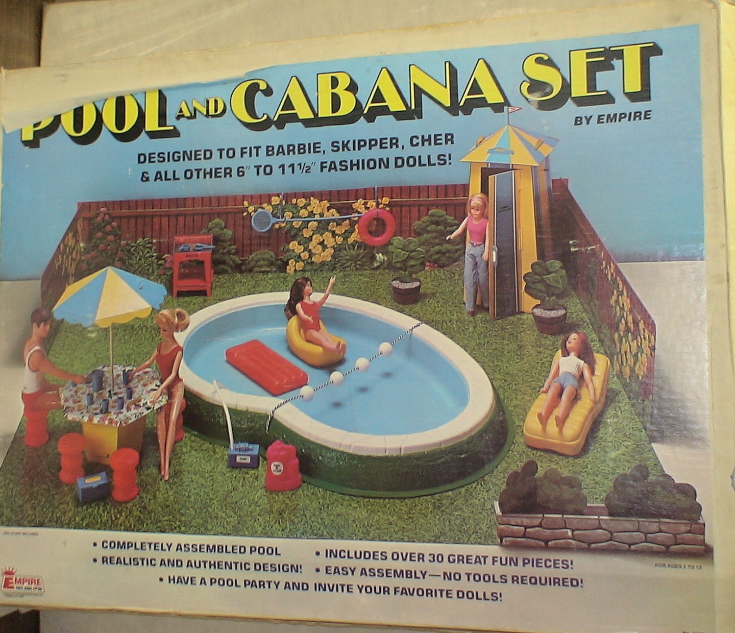 Vintage Barbie Pool & Cabana Set by Empire Toys