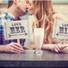 my ORIGINAL-Love Him / Love Her/ And We Lived Happily Ever After- Double Sided Wedding Photo Props - White Paper Goods- Set of 2