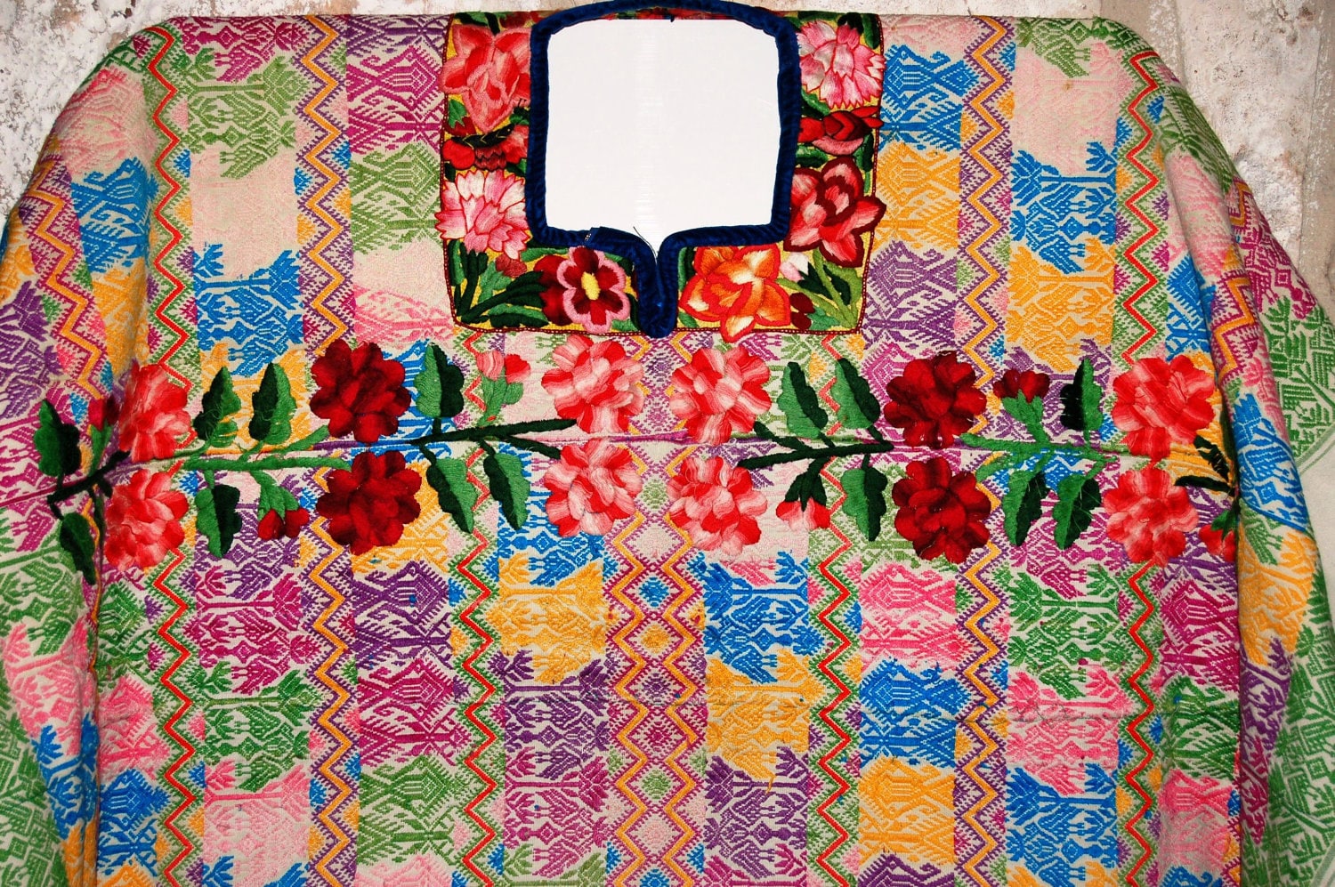 Guatemalan Huipil hand embroidered top by the artisans of