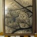 Vintage Mid Century Modern Woodland Owl Etching Wall Hanging - Carved Wood Owl - Enchanted Forest Decor