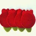 ottoman red tulip Coasters . Beverage Drink Pastel Peridot Lime Leaves Vegan Decor Crochet Fruit Collection - Set of 4