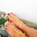 Yellow wooden beads macrame Foot jewelry Anklet, Nude shoes, Foot jewelry, Wedding, Victorian Lace, Sexy, Lolita, Yoga, Anklet
