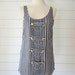 VTG 80s Nautical Sailor tank top blouse with gold button and chain- Size XS/S