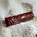 REDUCED: Vintage Bakelite Burnt Sienna Deep Carved Bar Brooch