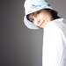 Summer hat blue floral cotton sun hat cloche woman