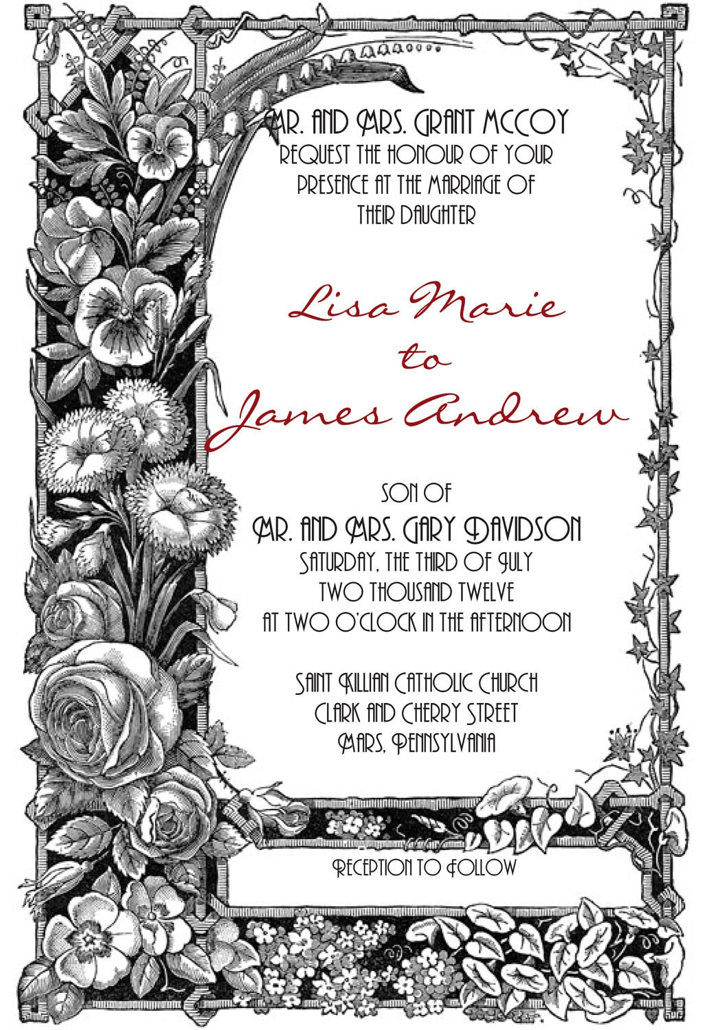 Victorian Floral Invitation