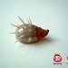 Little Purplish White Ceramic Porcupine, hedgehog: mini animal, ceramic animal, small animal, little animal, miniature animal, mole, iammie