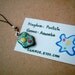 Miniature Clay Amoeba, blue, keychain, charm, gift box, mini, tiny, small, dollhouse, faux rhinestone, accessories, iammie, lammie