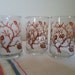 Vintage set of three Libby juice glasses Great retro rusty brown and orange tree pattern
