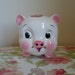 Vintage large ceramic Piggy Bank Topline Imports Inc. Japan Rose Pig Bank Shabby Chic Cottage Chic