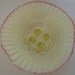 vintage Northwood Vaseline opalescent beaded drape ruffled bowl