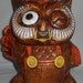 vintage retro large winking owl ceramic cookie jar