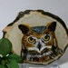 Owl Painting On Agate Stone