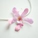 cute light pink orchid, flower on a skinny elastic headband, newborn, baby photography prop, flower girl, weddings accessories, hair