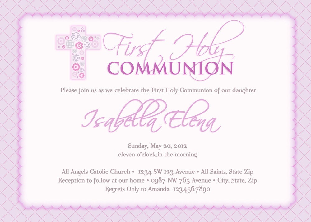 girls first munion invitations