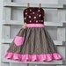 Ruffled Children's Apron in Cupcake Motif in Pink and Brown