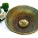 Old Turkish BATH HOUSE COPPER bowl Rustic brass coated, embossed & ornate metal pot Bathroom accessories storage Oriental home decor