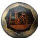 Vintage copper wall HANGING CONVEX mini PLATE - Hand etched Istanbul landmark 16h century historical mosque picture Oriental city souvenir