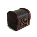 Miniature Wooden PIRATE TREASURE CHEST cute rings, trinkets gift box - Wood, brass latch, hinged cover - Nautical & rustic jewelry case