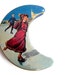 Vintage Candy Tin Box - Retro Swiss Mints Metal Box - Crescent Moon Shape - Sport Theme Design - Skating