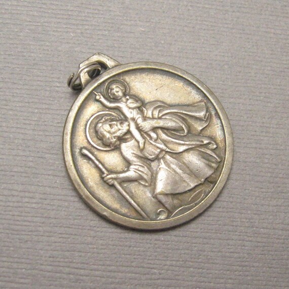 Large Vintage St. Christopher Medal H134 by EHaskellVintage