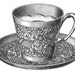 Tea Cup Stamp - Silicone - Rubber - LaBlanche - Vintage Image - Scrapbooks and Card Making