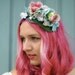 Alice - Whimsical Flower Headband, Alice in Wonderland, pastel, roses, hydrangeas, summer, flower girl, floral, rustic, garden, fascinator