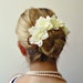 RESERVED for Theresa - Guinevere - White Delphinium Bun Belt, flower crown for your hair bun