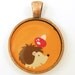 Hedgehog Jewelry - ON SALE Woodland Animal, Orange Charm, Copper Pendant
