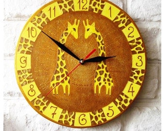 The Giraffes Wall Clock Home Decor for Children Valentine's