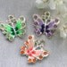 3 Silver and Enamel Butterfly Charm/Pendants
