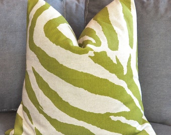 Zebra Pillow, Green Zebra, Pillow Cover, Decorative Pillow, Throw Pillow, Toss Pillow, Accent Pillow, Sofa Pillow,Home Furnishing,Home Decor